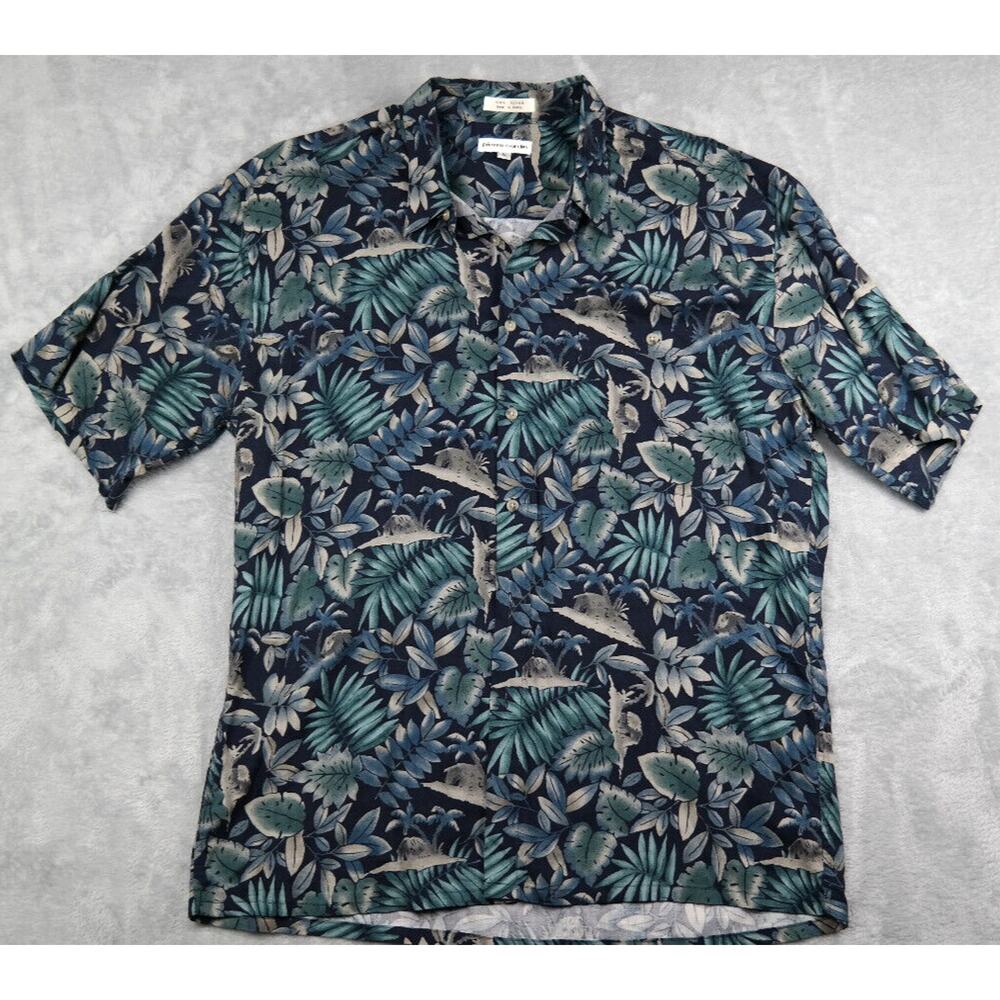 Vintage Men's Pierre Cardin Tropical Print Short‎ Sleeve Button Down Shirt Large